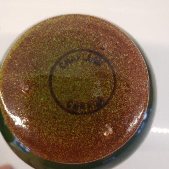 Set of 2 Glazed Green Exterior Yellow Interior mini small tea coffee mu… - Picture 5 of 9